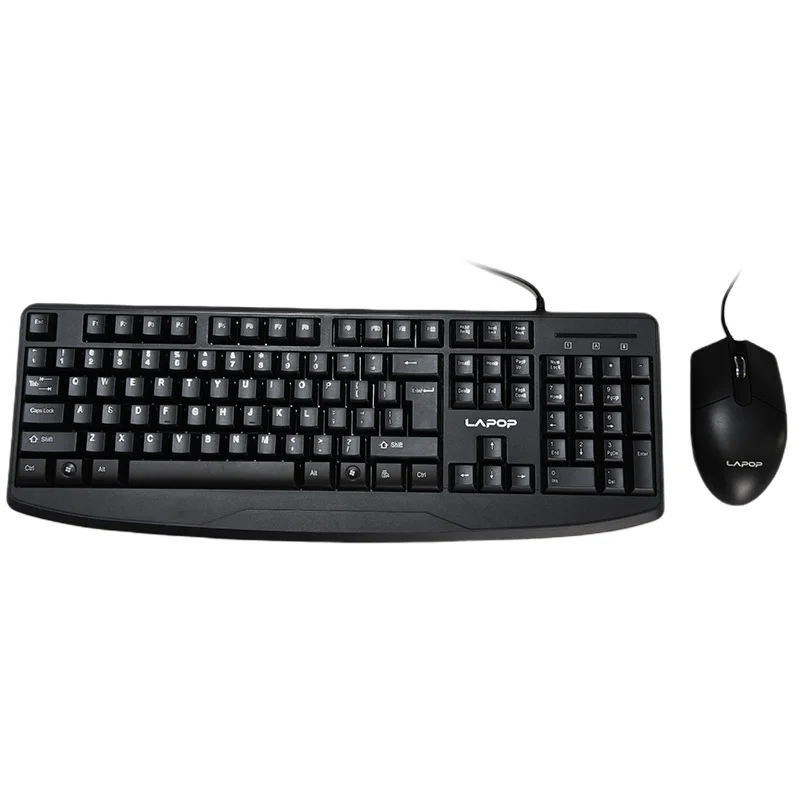 

Lapop KM100III Wired Office Keyboard and Mouse Set Waterproof Keyboard Ergonomic Mouse Free Smaple