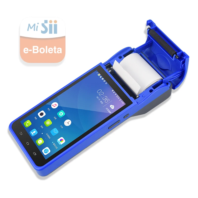 

Hot Selling 4G WIFI 5.5 Inch printer with handheld POS 5.5 inch touch blue tooth android e-boleta
