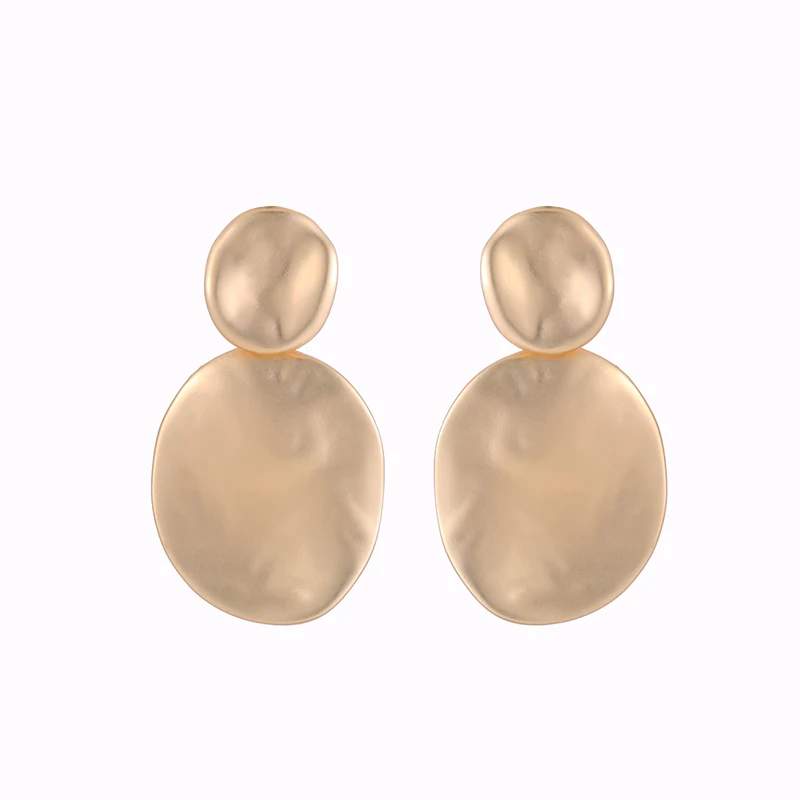 

Women Round Metal Alloy Earrings Geometric Shining Zinc Alloy Ears tud Ear Jewelry Gift for Girls, Gold/silver