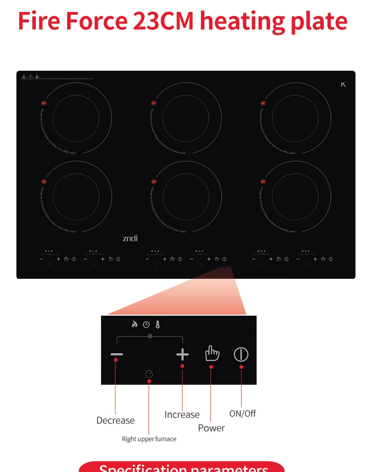 6head Electric Ceramic Stove Commercial Highpower 6eye Burner