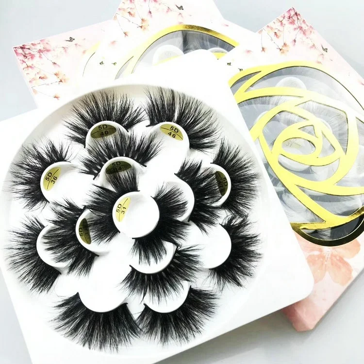 

2020 Custom Eyelash Packaging Faux Mink Eyelashes, Black