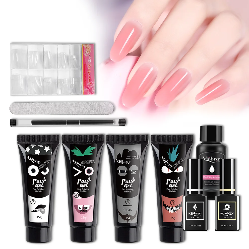 

Mobray acrylic nails gum gel extension 15g poly gel kit, 15 colors for you choose