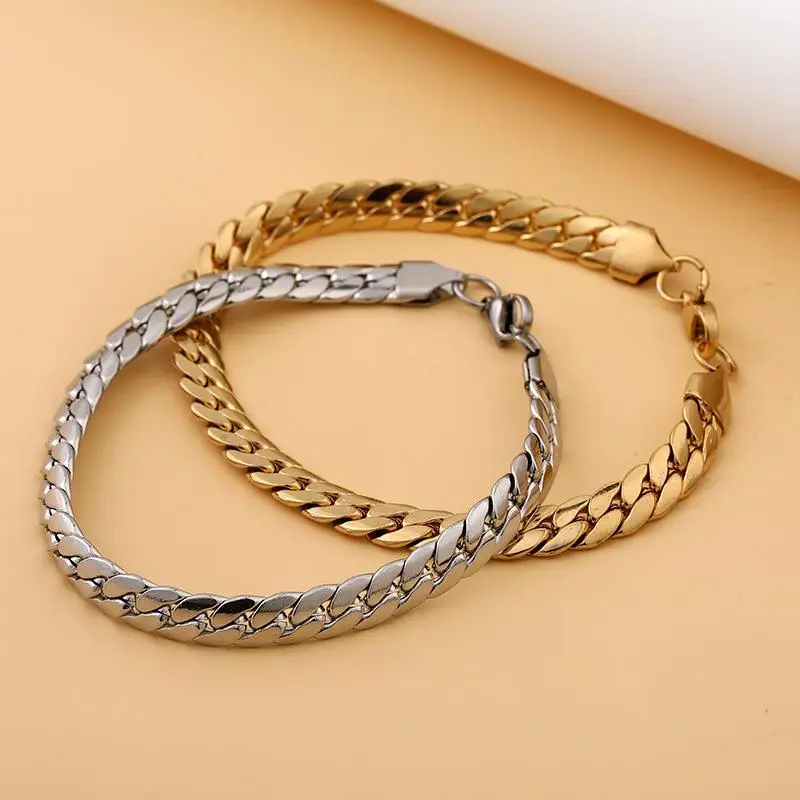 

Wholesale High Quality Thick Chunky Yellow Gold Plating Lobster Clasp Pulsera De Cuerda Trenzada Twist Rope Bracelet, 2 colors available