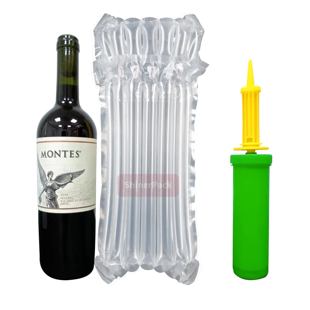 

Wine Bottle Protector Inflatable Travel Protector Inflatable Air Column Cushion Bags With Reusable Pump For Safe Transportation