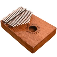 

2020 hot sale solid mahogany wood kalimba 17 key finger piano with hammer tuner