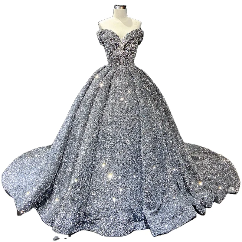 

Women Sexy Long Evening Dress Lady Party Elegant Dress Big Tail, As the picture