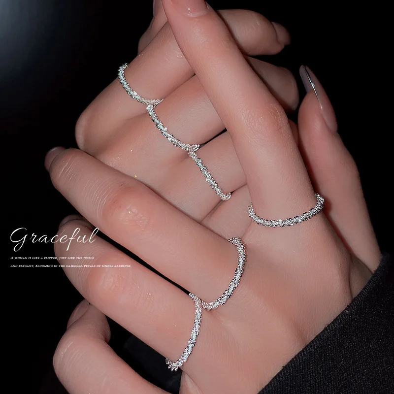 

Sparkling Ring Jewelry Alloy 925 Silver Plated Ring, Silver color
