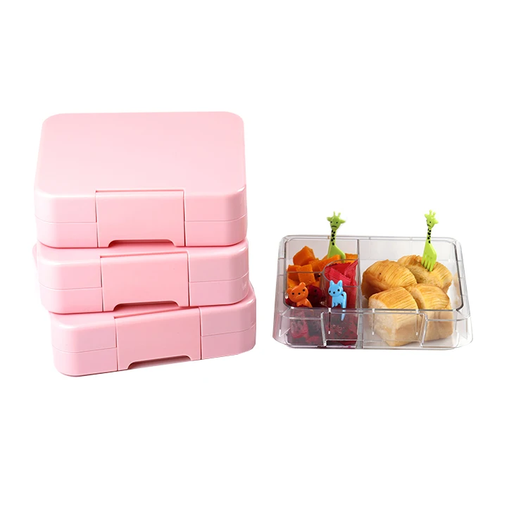 

Reusable Food Container Bento Box Microwave Heated Storage Box Plastic lunch box 4 6 compartment kids Lunchboxes, Blue , pink , yellow, green