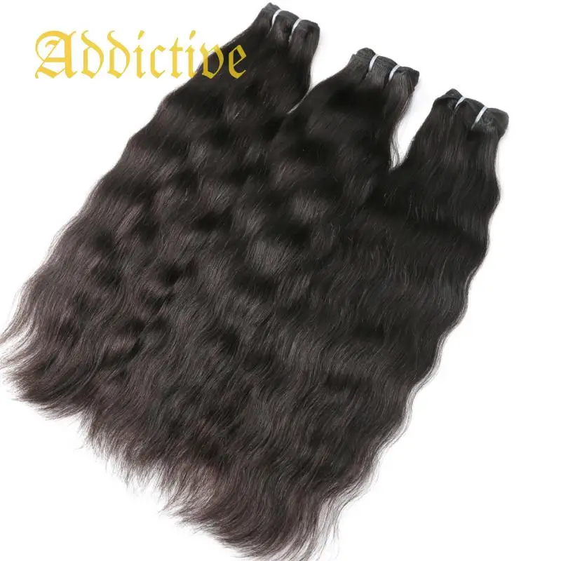 

Addictive 10A Raw Indian Virgin Hair Weave Bundles Natural Straight 100% Human Hair Extension No Remy Hair Free Shipping