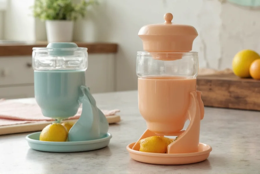 Modern Tupperware salt and pepper set with adjustable shaker mechanism on kitchen counter