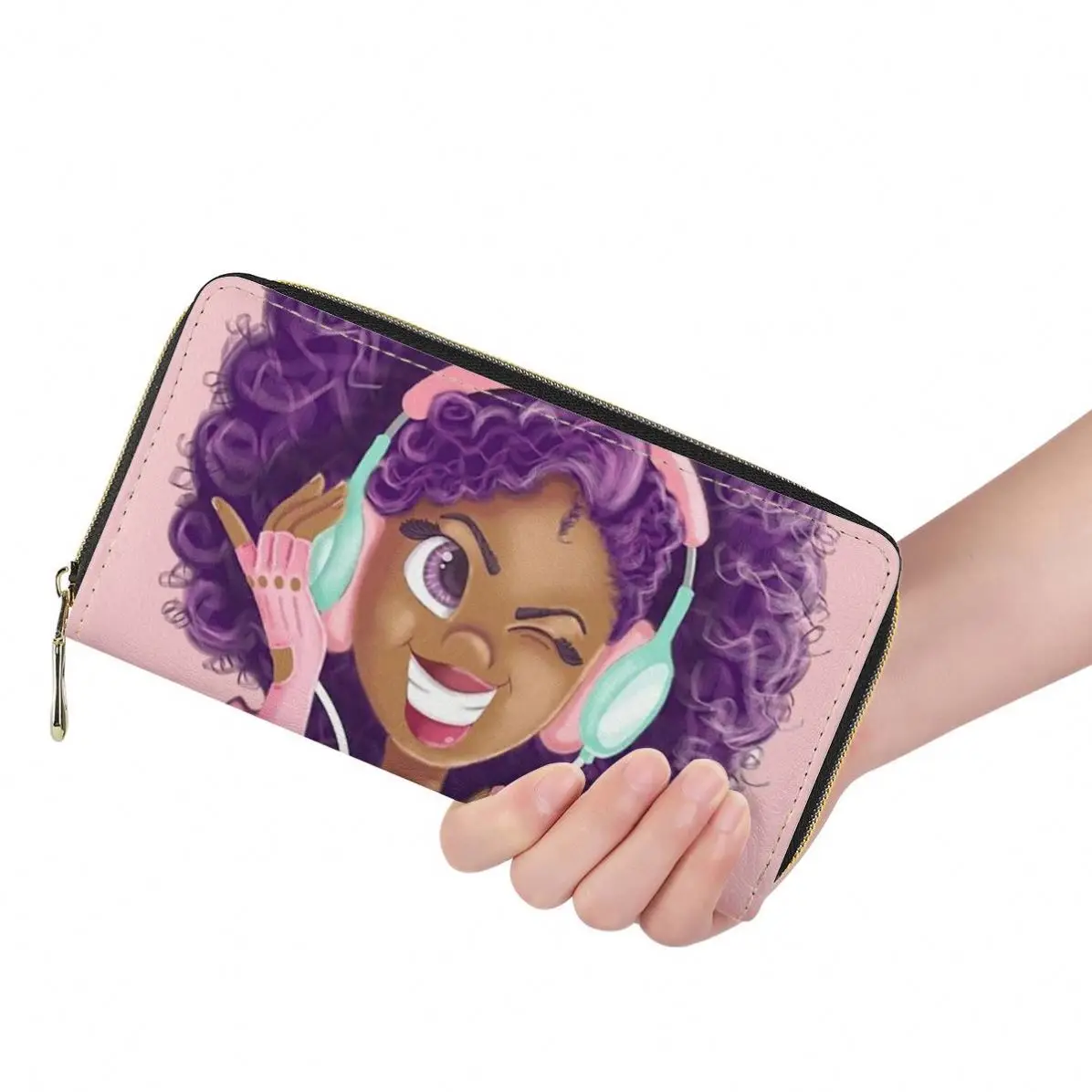 

Wallet Female Black Art Afro Lady Girls Printing PU Leather Women's Purse for Coin Fashion Wallets for Ladies Cash