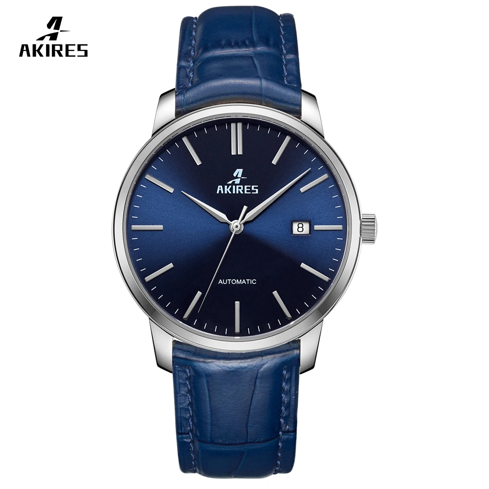 

Custom Oem Men Mechanical Watch Classic Leather Stainless Steel Casual Wrist Watches