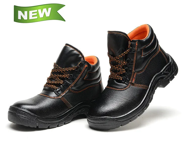 

FUNTA Light Weight Safety Boots Work Shoes Black Waterproof Leather Steel Toe Safety Shoes