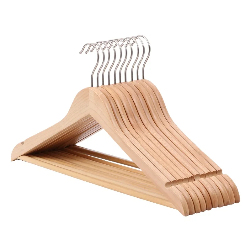 Image of HYB OEM cabide U-shaped Anti-skid Design Sturdy Premium Wooden Hangers