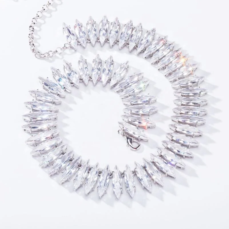 

Long Big Water Drop CZ Diamond Shining Necklace Comfortable Gold Plated Women Elegant Fine Jewelry Gift