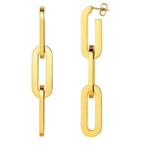 

Accessories Fashion Jewelry 2020 Stainless Steel Long Dangle Hoop Earring Women 18k Gold Plated