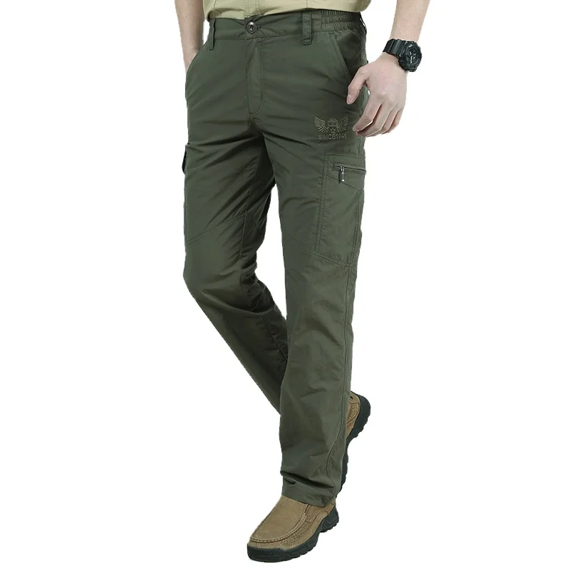 

Wholesale spring and summer fast dry breathable trousers outdoor clothing mountaineering pants Large size overalls l, Gray /army green/black