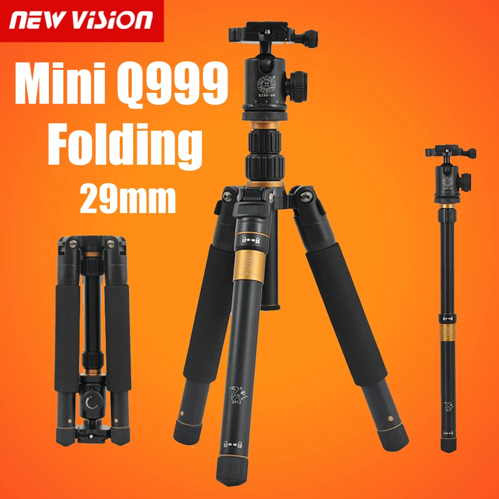 

QZSD Q999 Folding 29.5cm Mini Tripod Monopod Detachable Ball Head Travel Digital DSLR Camera tripods photographic