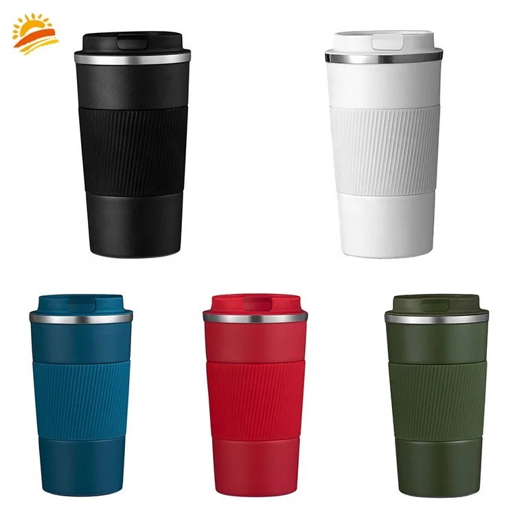 

510Ml With Lids Stainless Steel Coffee Botellas De Agua Latte Cups With Lid Nordic Double Wall Insulated Coffee Cups, Blue/black/green/red/white