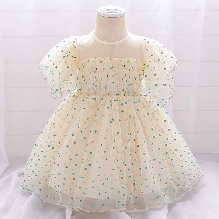 

Factory Price Floral Fluffy Dress Elegant Baby Dress Girls