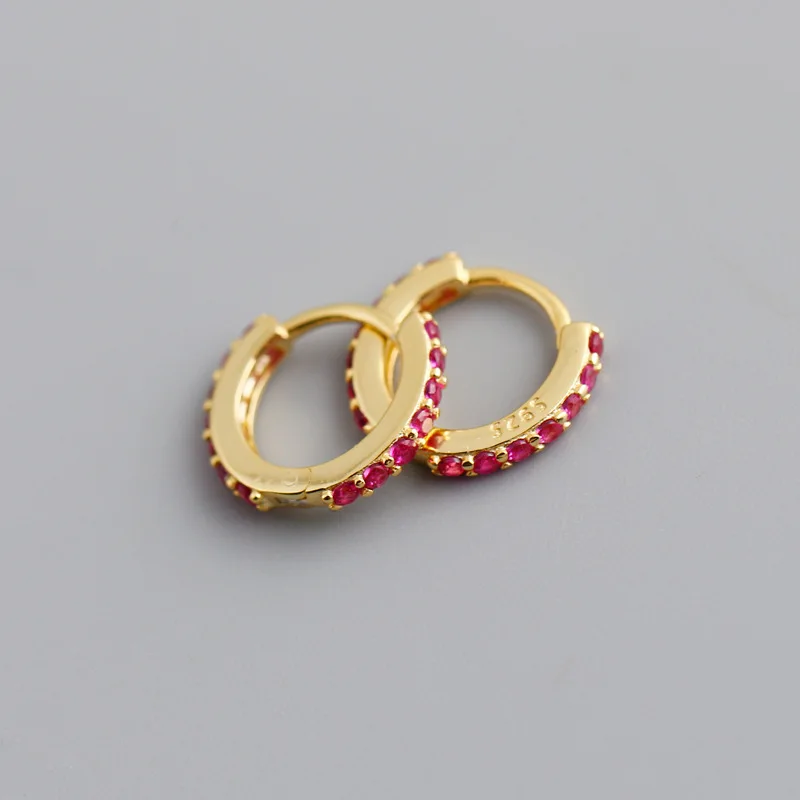 

SC Hot Gold Plated Zircon Diamond Hoop Earrings Korean 925 Sterling Silver Zircon Drop Hoop Earrings for Women, Silver, gold