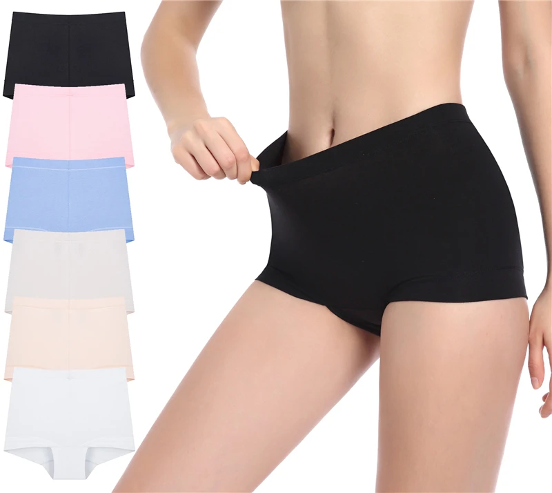 

Manufacturer New Custom Plus Size Underwear Women Solid Color Boxers Plus Size Underwear Ladies Cotton Plus Size Panties, Picture show