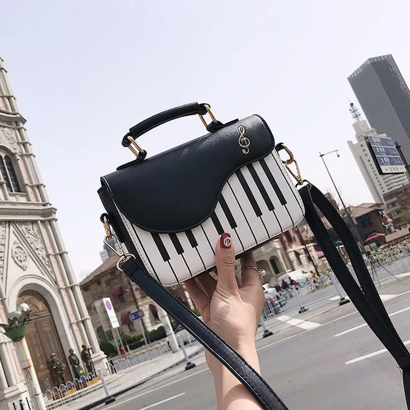 

2021 Fashion cute piano pattern shoulder hand clutch purse female envelopes evening bag leather bags women handbags ladies, 3 colors