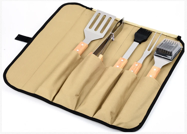 5Pcs/Set Silicone BBQ Tongs Set BBQ Pliers Non-Stick BBQ Clip Food Salad Tongs Cake Bread Clip Barbecue Grill Tools Kit
