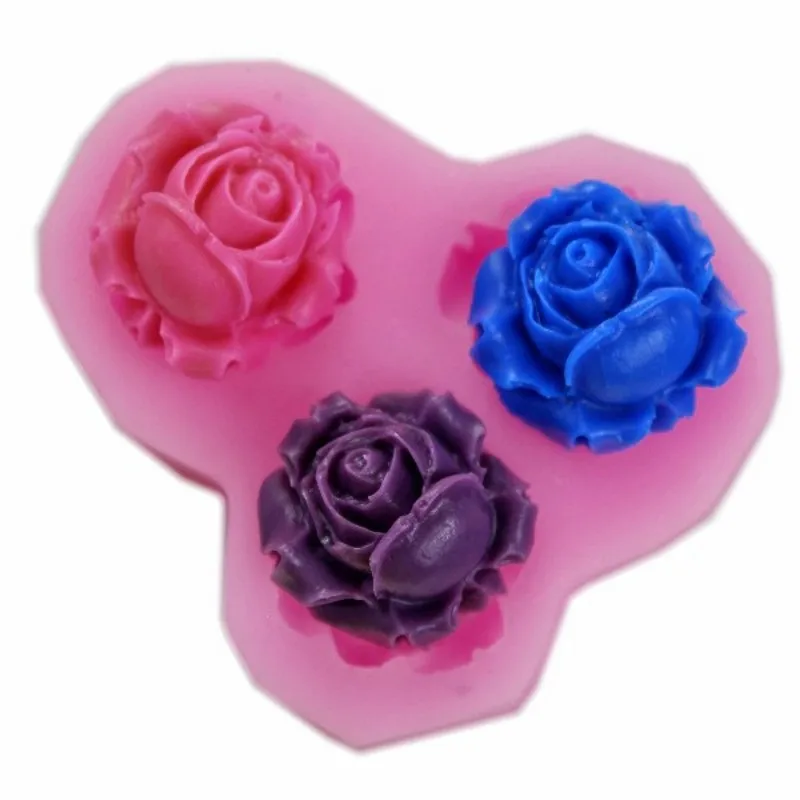 

Rose Shape Silicone Mold Resin Rose Candle Mold for Cake Decoration, As shown