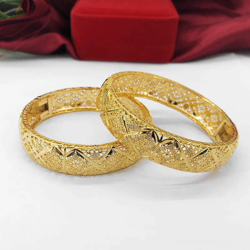 

New Ethiopian Bangle Women Gold Color Dubai Bride Wedding African/Arab/Middle East Bracelet/Bangle Jewelry, Golden