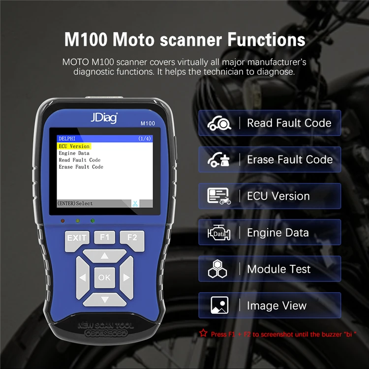  Motorcycle Diagnostic Scanner Tool JDiag M100 Motorbike Scan Tool 