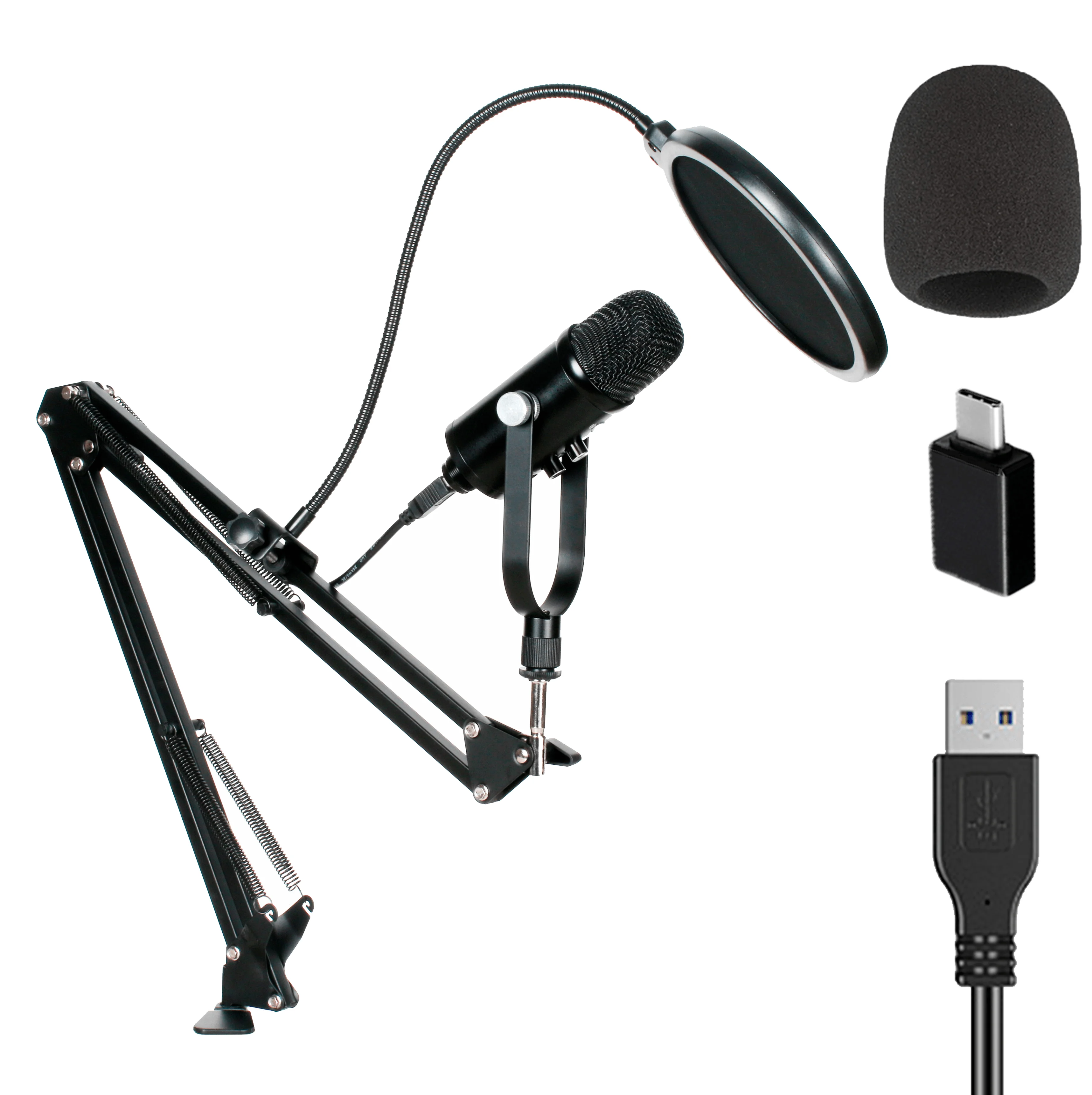 

Usb MIC Condenser Professional Condenser Microphone Studio Recording For Live Broadcast