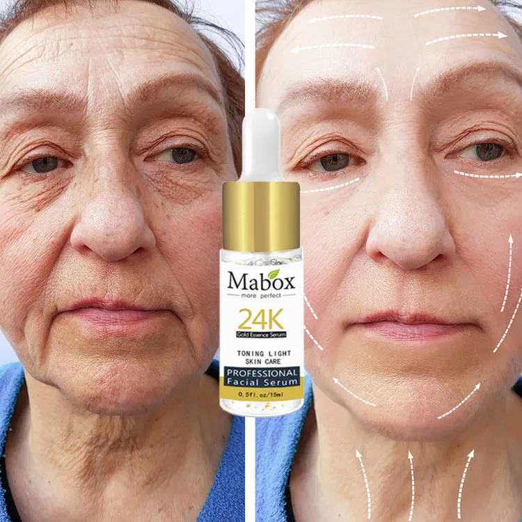 

Hot Selling New Facial Care Mabox 15ml Serum Anti-Aging Whitening 24k Gold Face Serum