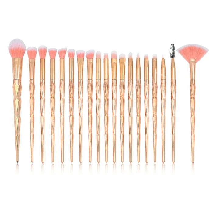 

BEAU FLY 20pcs Rose Gold Cosmetic Makeup Brushes Professional Make Up Diamond Eyeshadow Brush Set, Green, blue, gold, silver