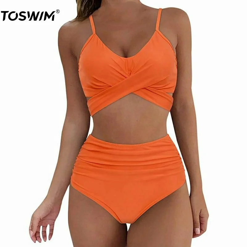 

Customised Eco friendly Sexy Young Lady Print Triangle Bikini Summer High Waist Tankini For Women Beachwear