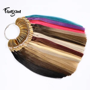 Hot selling 100 human remy hair salon hair color tag ring hair extension color chart 2