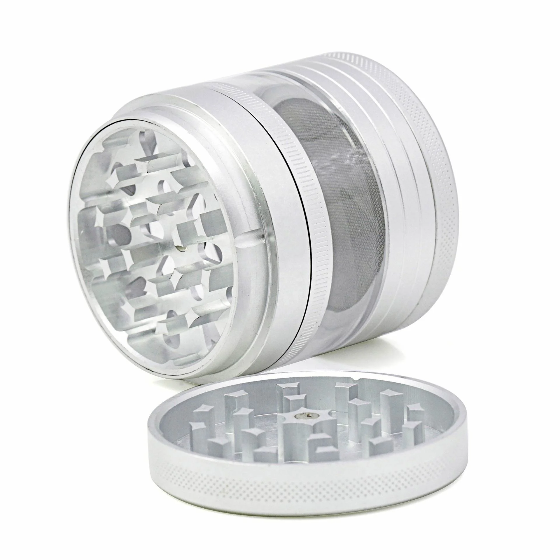 

Solid Color Transparent Side 5 Part Tobacco Spice Grinder Diameter  Aluminum Alloy Dry Herb Grinder, Picture