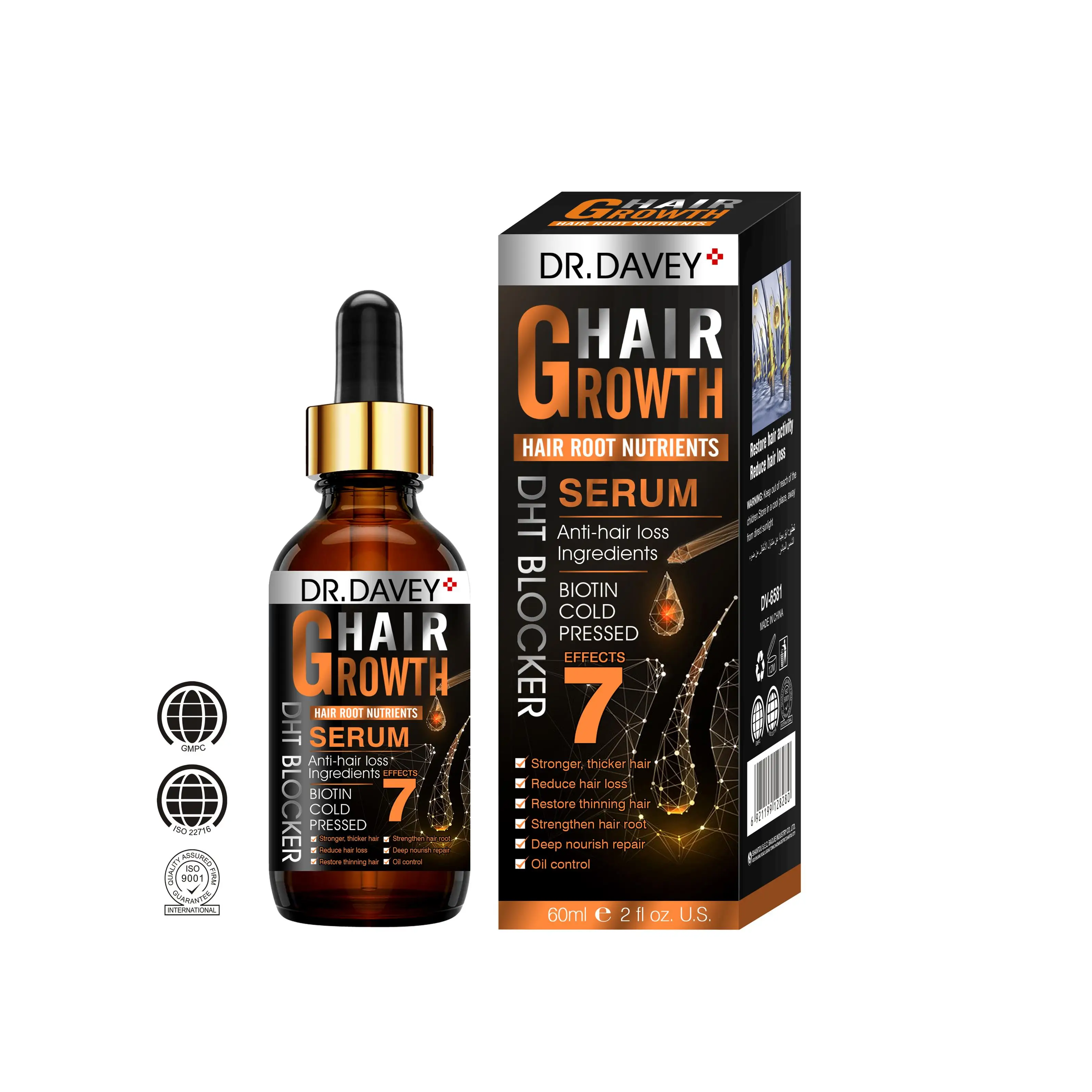 

Dr.DAVEY Ginseng Healthy Hair Growth Serum Anti-hair loss Ingredients Hair Growth Oil