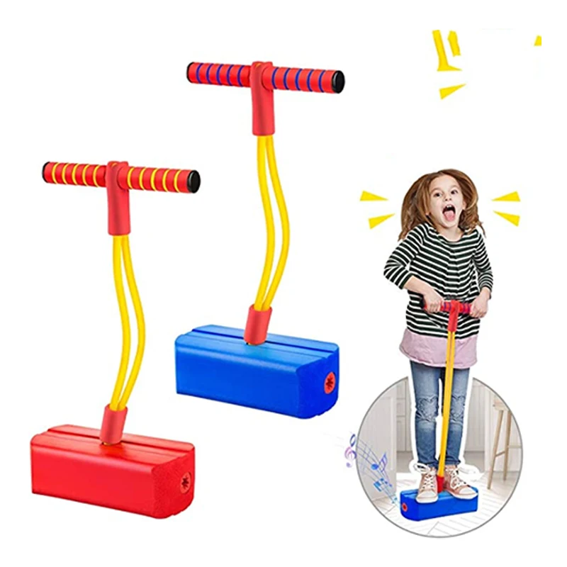 

Kids Indoor Outdoor Jumping Toys NBR Rubber Foam Pogo Stick Jumper Toddler Toy Bungee Jumper, Green,purple,dark blue,rose,pink