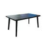 Simple modern 1.6 meters table and chair combination of 8 people fashion black stretch table