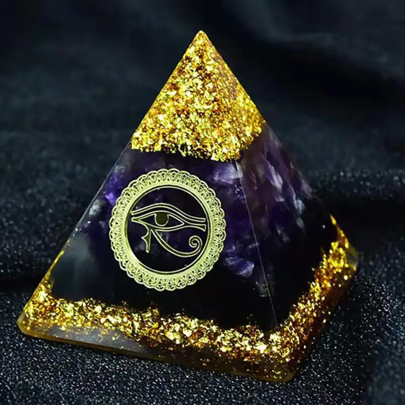 

Crystal Orgone Pyramid Crystal Healing Energy Chakra Pyramid Crystal Ball Natural Gemstone Pyramid Home Decor