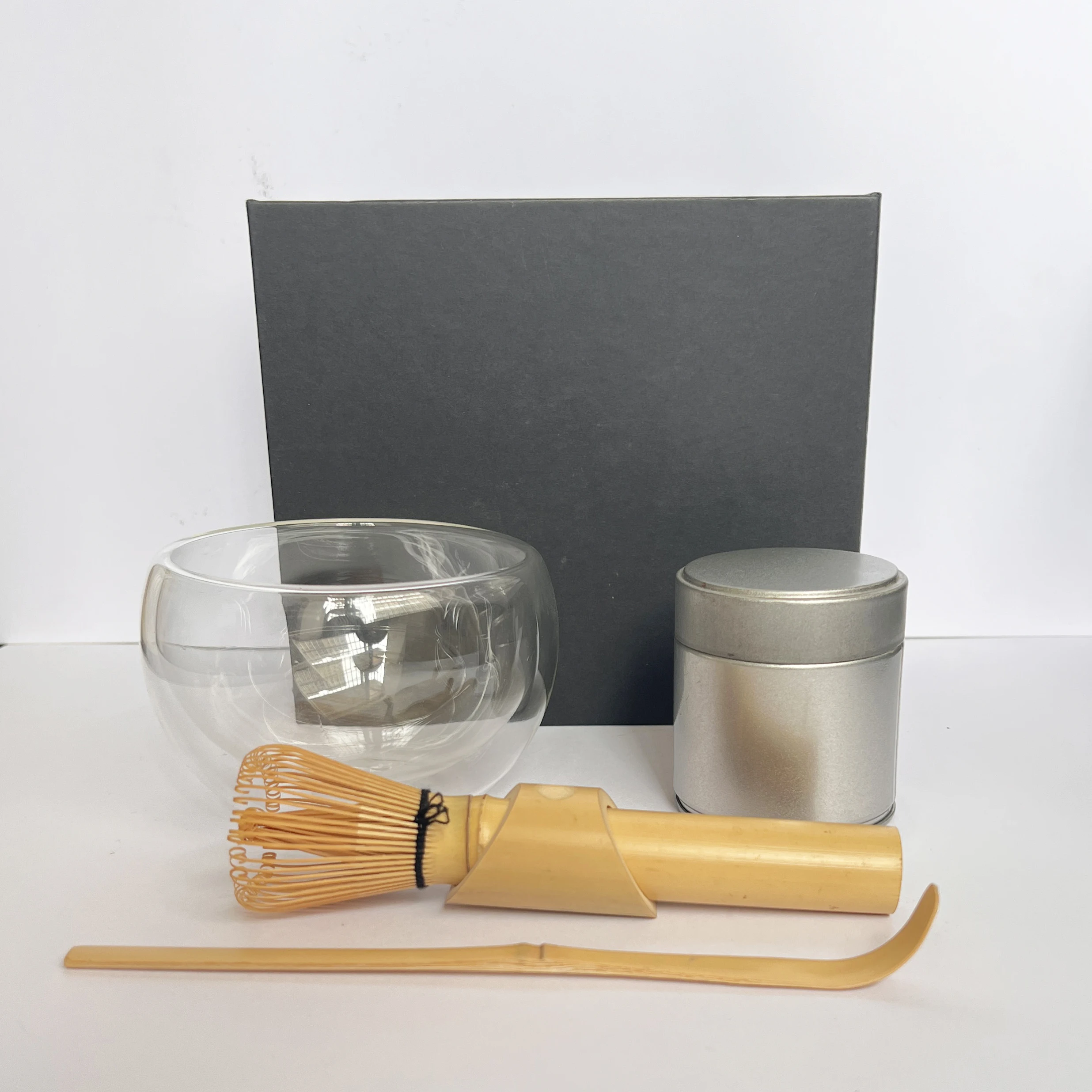 

Matte Black Matcha Chasen Gift Kit Holder Scoop Japanese Ceremonial Giftset Matcha Bowl Whisk Set