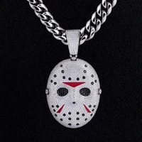 

KRKC&CO Horror Halloween jewelry Mens Iced Out Custom Pendant Jason Voorhees Mask Pendant Custom Pendant