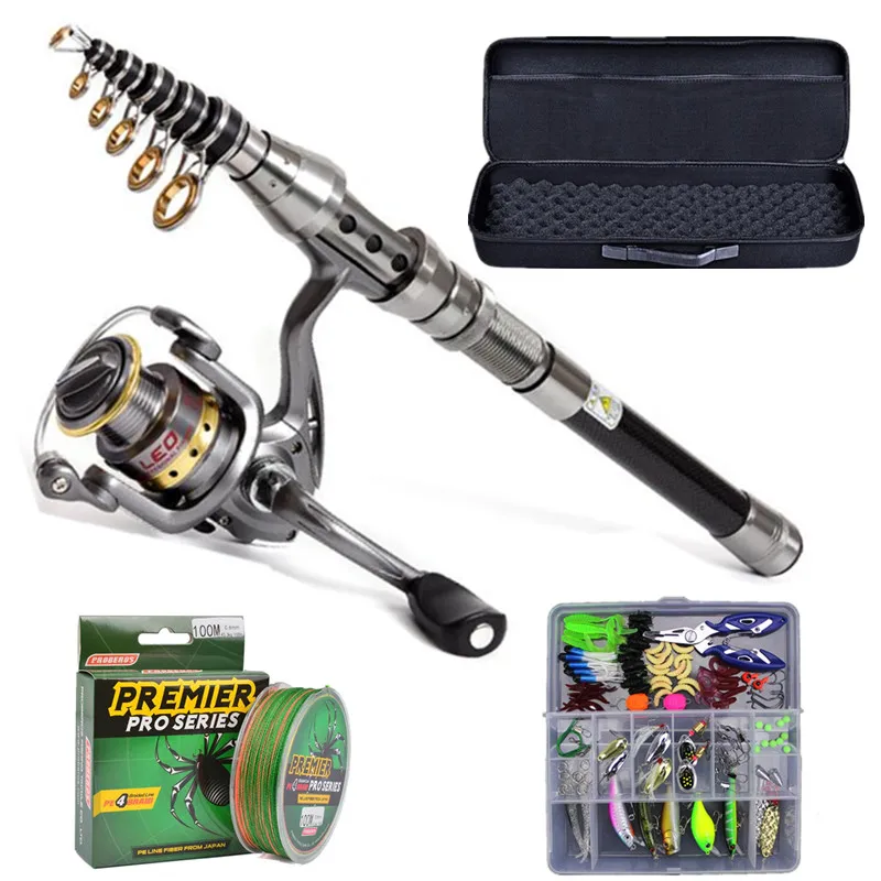 

2021 New Arrival Fishing Set Combos Kit With Reel, Rod,Line, Lure Set, Hooks and Carrier Bag For Fishing