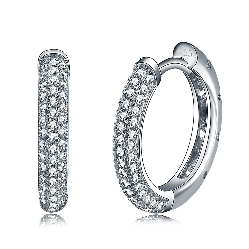 

RINNTIN SE19 Small 18mm Hoop Earrings Trendy Jewelry 925 Sterling Silver Vintage Earrings for Women