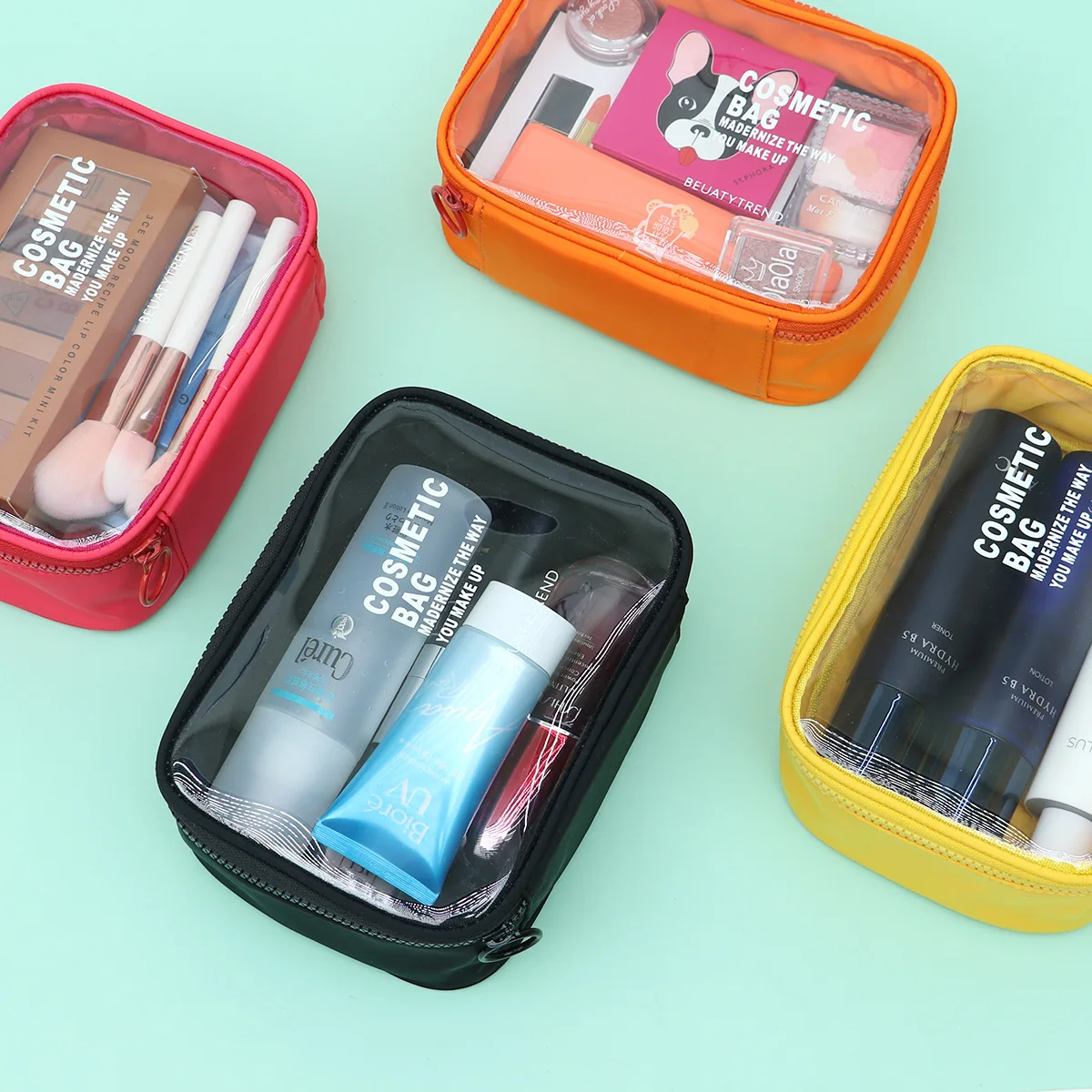 

Female Large Capacity Travel Portable Waterproof Transparent Toilet Bag Pvc Cosmetic Bag, Customized colors