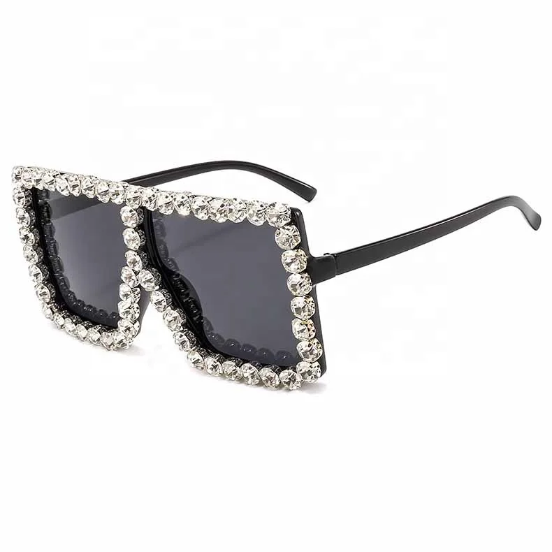 

CE UV400 wholesale Fashion Womens Luxury Rhinestone sun glasses Trendy Diamond Frame Shades Sunglasses 2020, Customized color