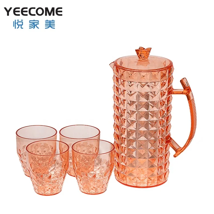 

High Quality Private Label Yeecome Plastics Water Jug Set 2.3L Drinking Pitcher Jug With Cup