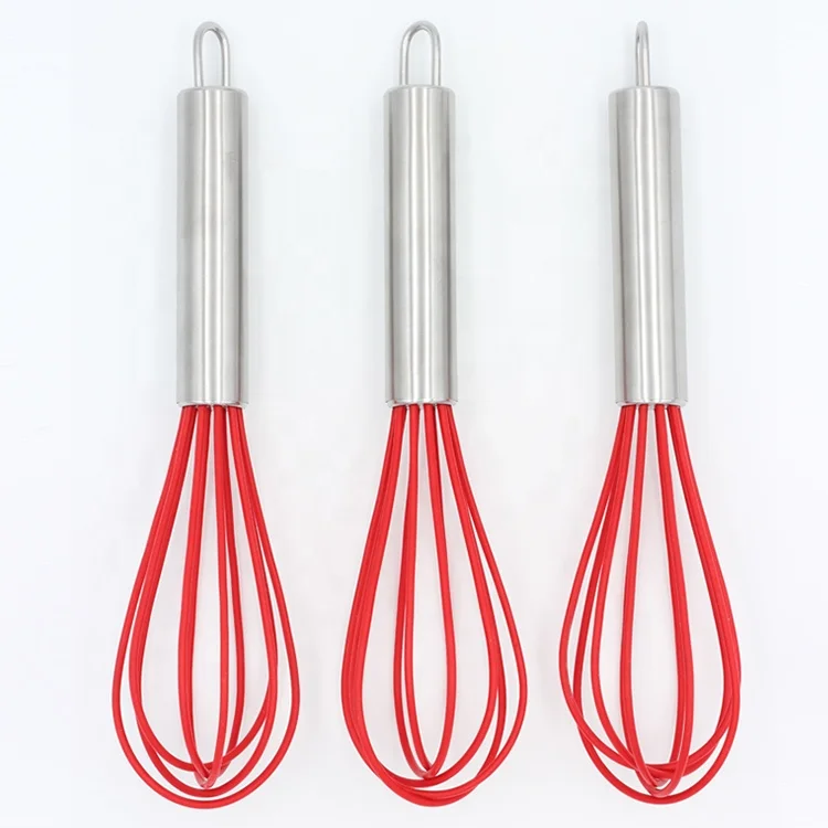 

mini whisks Heat Resistant  hand kitchen tool Silicone Baking beater of egg Whisk, Customized colors