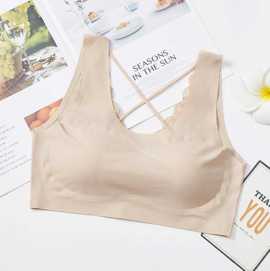 

High-End Cheap Price Hot Sale Popular BH Women Seamless Breathable removable pad Bra, White, black, skin,gray